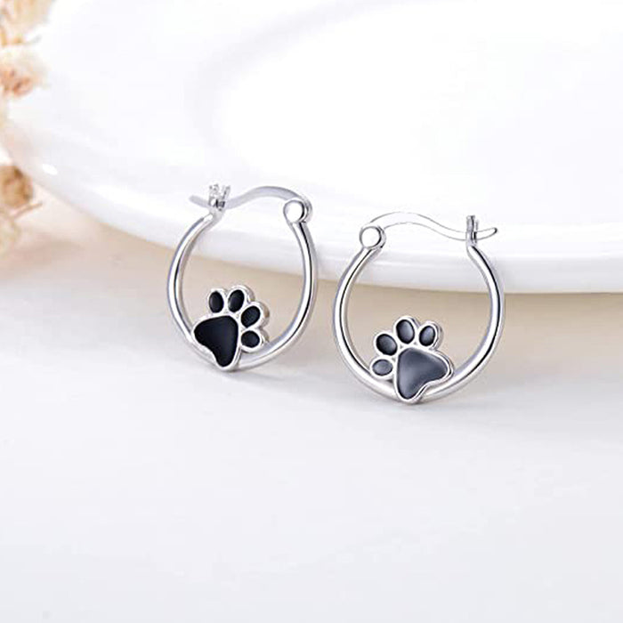 Animal cat claw earrings cute heart-shaped earrings