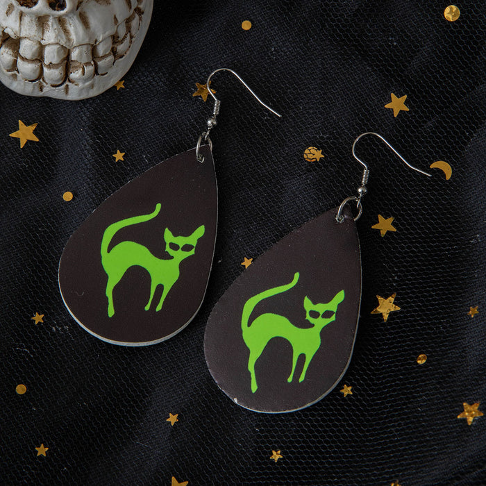 Halloween skull ghost earrings dark creative bat spider earrings