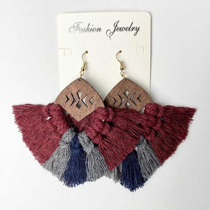 Handwoven Bohemian Tassel Earrings for Simple Ethnic Style