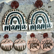 Wooden Mother Bear Earrings - wallojewerly 
