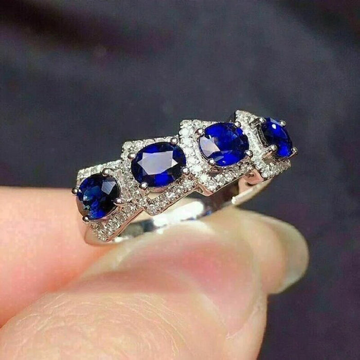 Klein blue zircon ring celebrity style retro magazine style ring