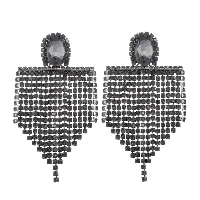 2023 Rhinestone Tassel Earrings - Exaggerated Dangles for Evening Wear