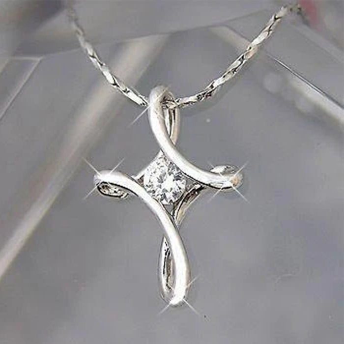 Cross zircon pendant necklace punk style wholesale