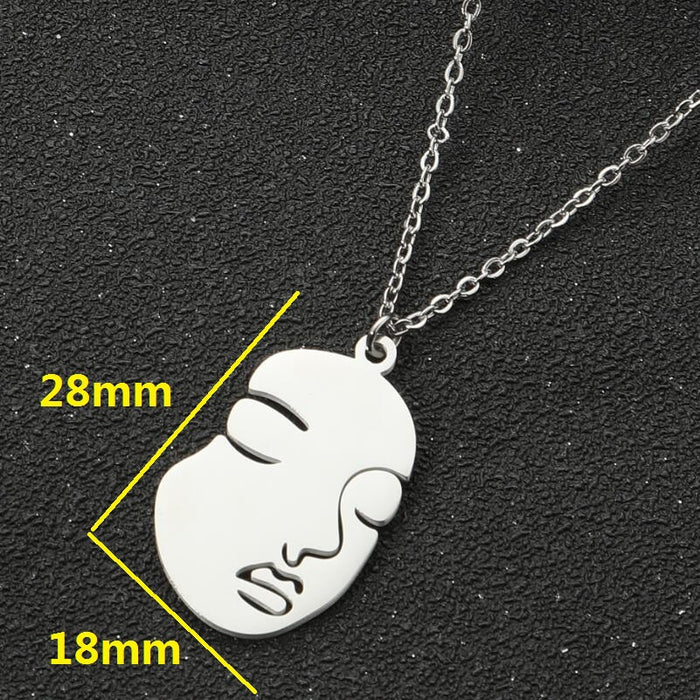 Abstract human face pendant necklace, mermaid creative personality Halloween witch clavicle chain European and American wholesale