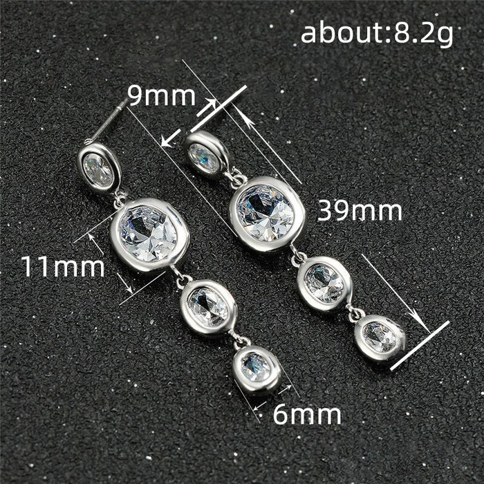 Imitation tassel earrings, sweet oval earrings