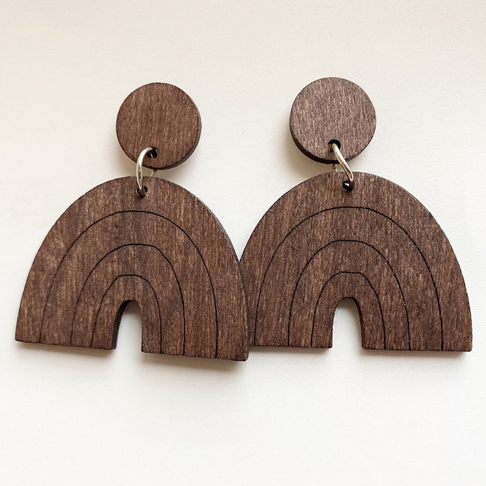 Wooden rainbow earrings