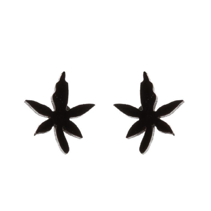 Leaf and Maple Leaf Stainless Steel Ear Cuffs - Sweet and Fresh Nature-Inspired Jewelry