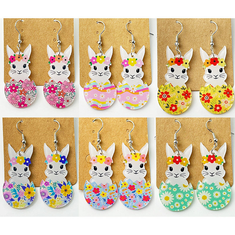 Acrylic Easter earrings - wallojewerly 