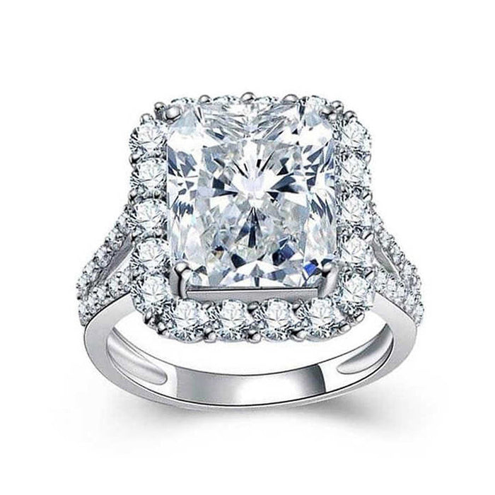 Luxury high-end square diamond zircon ring, wedding anniversary gift