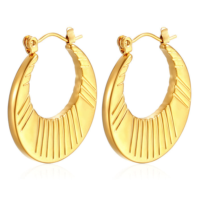 Simple stainless steel 18K gold plated light luxury earrings trendy women's earrings