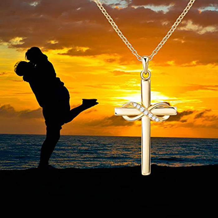 Infinity symbol 8 pendant necklace cross hip hop necklace
