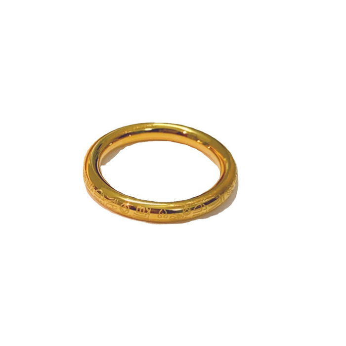 Wholesale colorfast stainless steel and titanium steel Wanfu plain ring couple rings