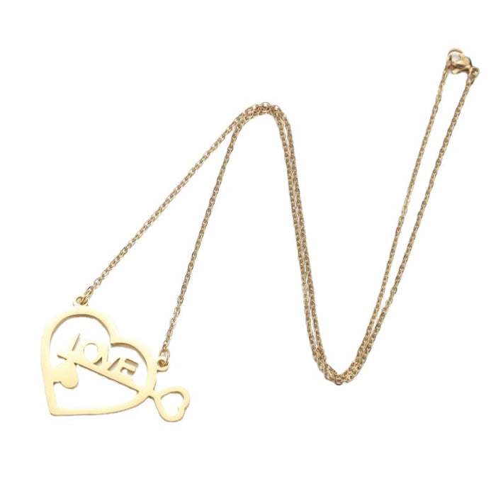 Heart and Key Pendant Necklace - Luxurious Love Jewelry for Couples