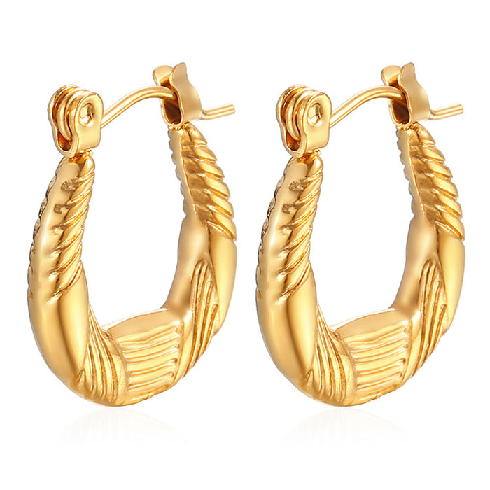 Simple stainless steel 18K gold plated light luxury earrings trendy women's earrings