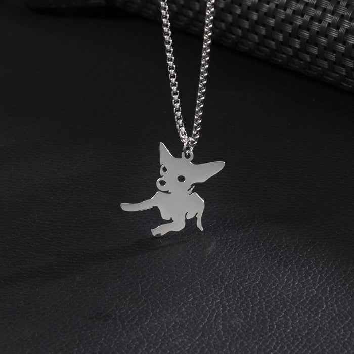 Dog pendant necklace, stainless steel cartoon long thick chain men's personalized jewelry cross-border wholesale