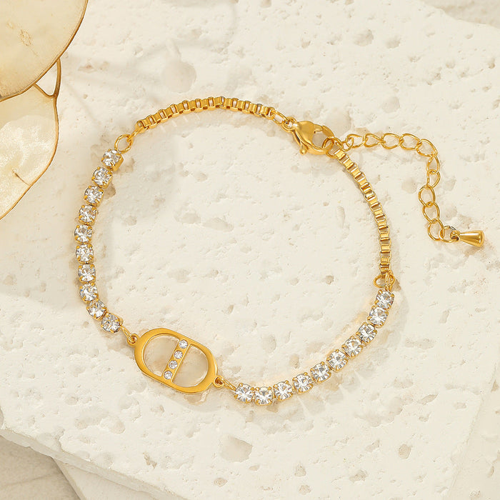 Stainless steel gold-plated four-leaf clover bracelet （Minimo de compra 2） - wallojewerly 