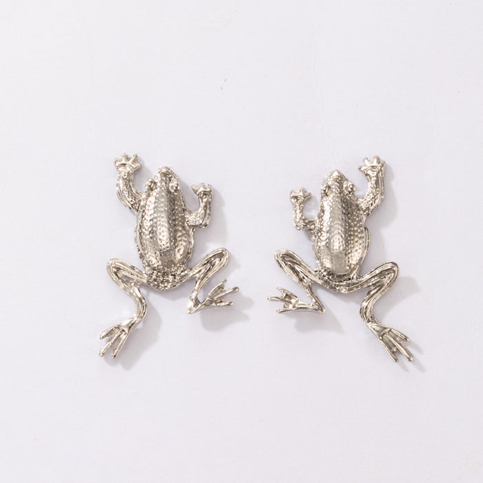 Retro Punk Frog Animal Earrings