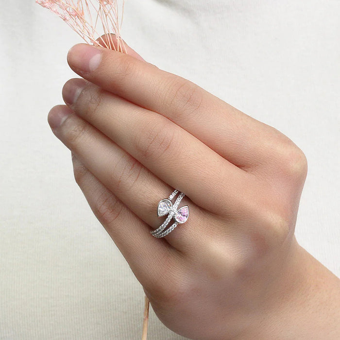 Teardrop-shaped swing arm design ring multi-layer ring