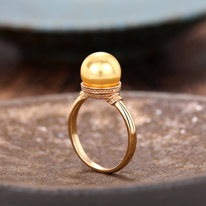 Imitation pearl ring vintage style ring