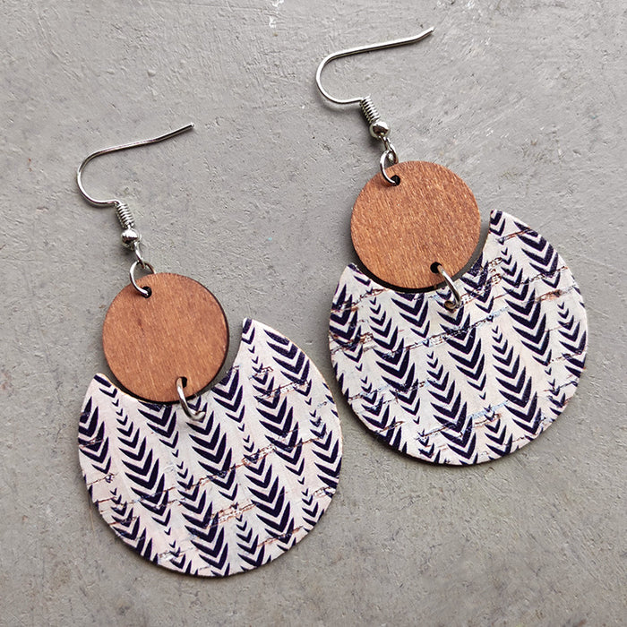 Round wooden earrings