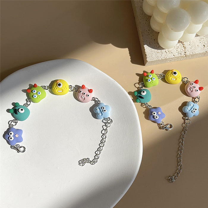 Rainbow Candy Bear Jelly Color Bracelet Hip-Hop Disco Style