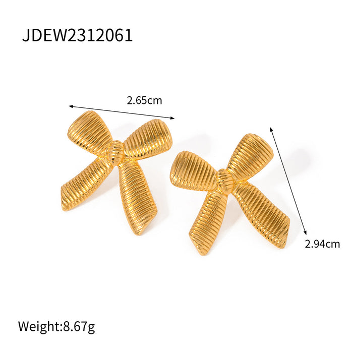 Butterfly Knot Stainless Steel Ring - Vintage Style Adjustable Jewelry for Women - wallojewerly 