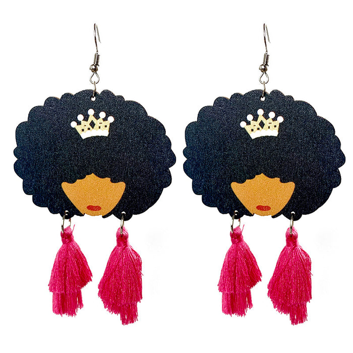 Wooden Crown Earrings