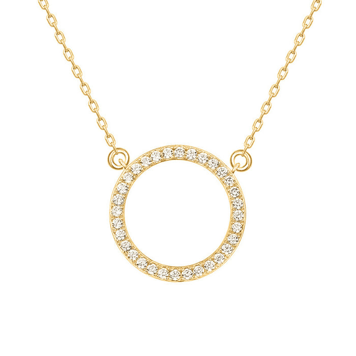 Round Zircon Geometric Necklace