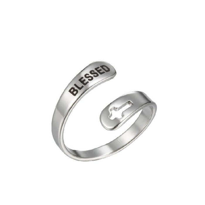 Retro open ring, fashionable stainless steel multi-layer adjustable ring wholesale