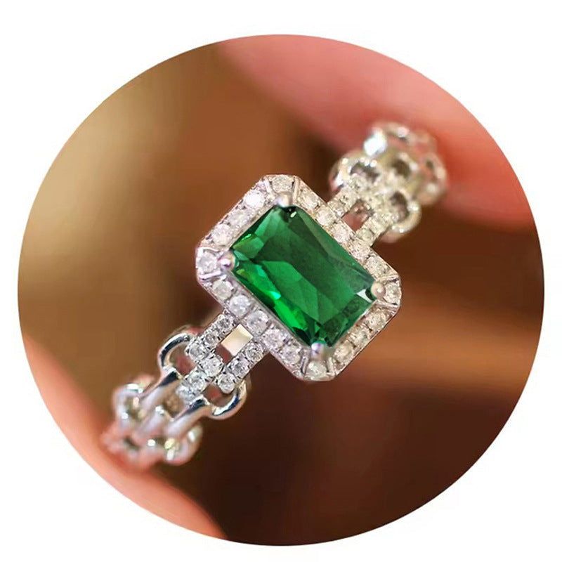 Zircon Mother's Day Geometric Ring Women's Light Luxury Wedding
