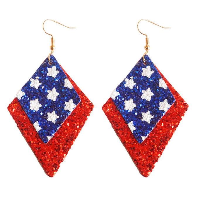 American Flag Star Earrings in Red, White, and Blue for Independence Day