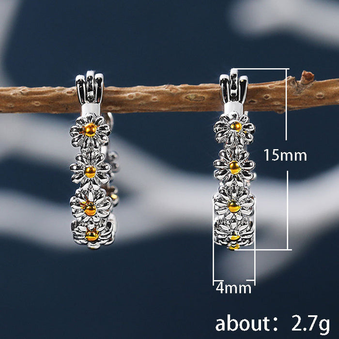 Daisy two-tone ladies earrings simple earrings