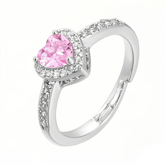 Wholesale copper colored zircon small heart rings