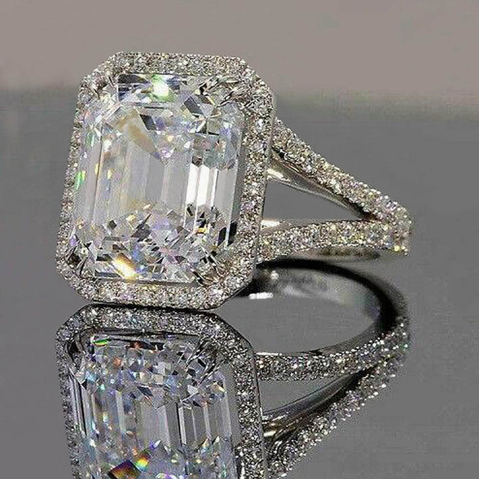 3A zircon square diamond ring simple popular ring