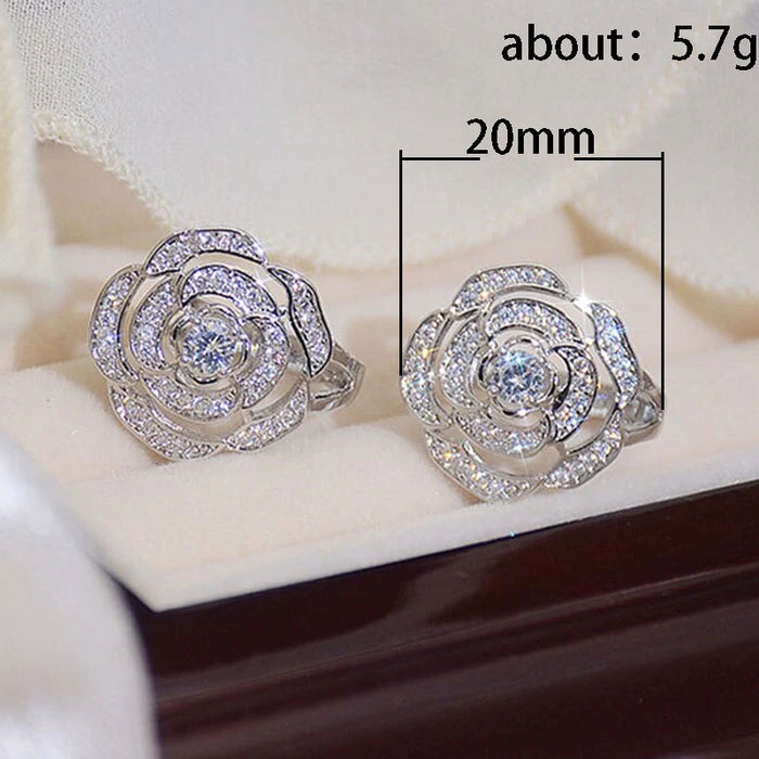 3D Rose Earrings