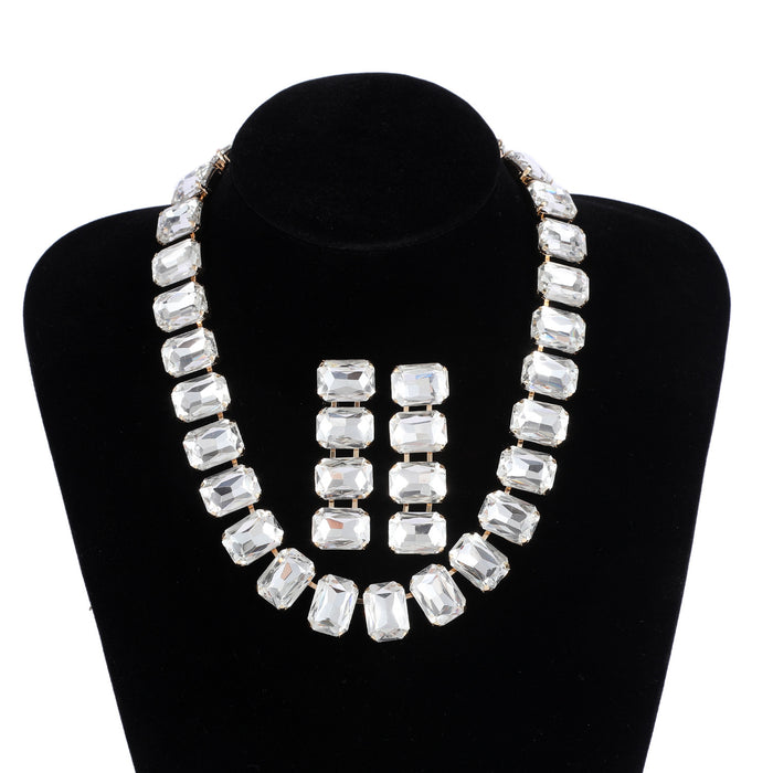 Rhinestone Necklace and Earring Set - Elegant Jewelry for Special Occasions