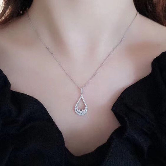 Pear Shaped Pendant Necklace Bridal Jewelry Water Drop Necklace