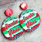 Vintage Plaid Leopard Snowflake Christmas Acrylic - wallojewerly 