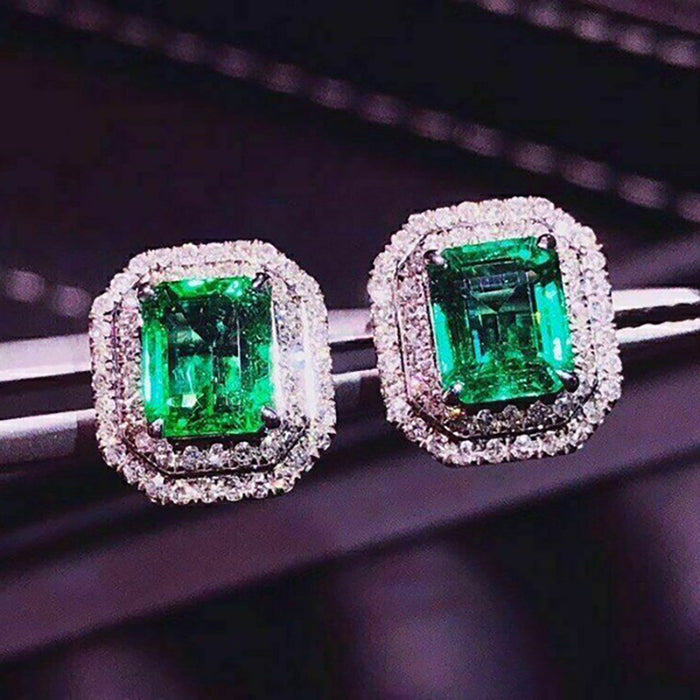 Pendientes de estilo palacio con diamantes, hermosos pendientes de doble capa