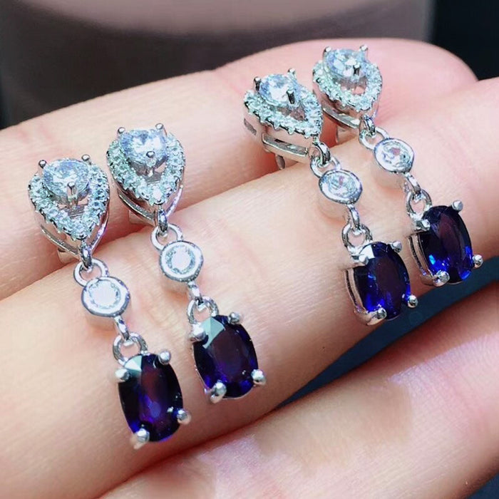 Blue crystal earrings elegant earrings for women