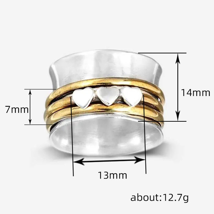 Anillo de turquesa de tres capas, anillo multicapa estilo corte