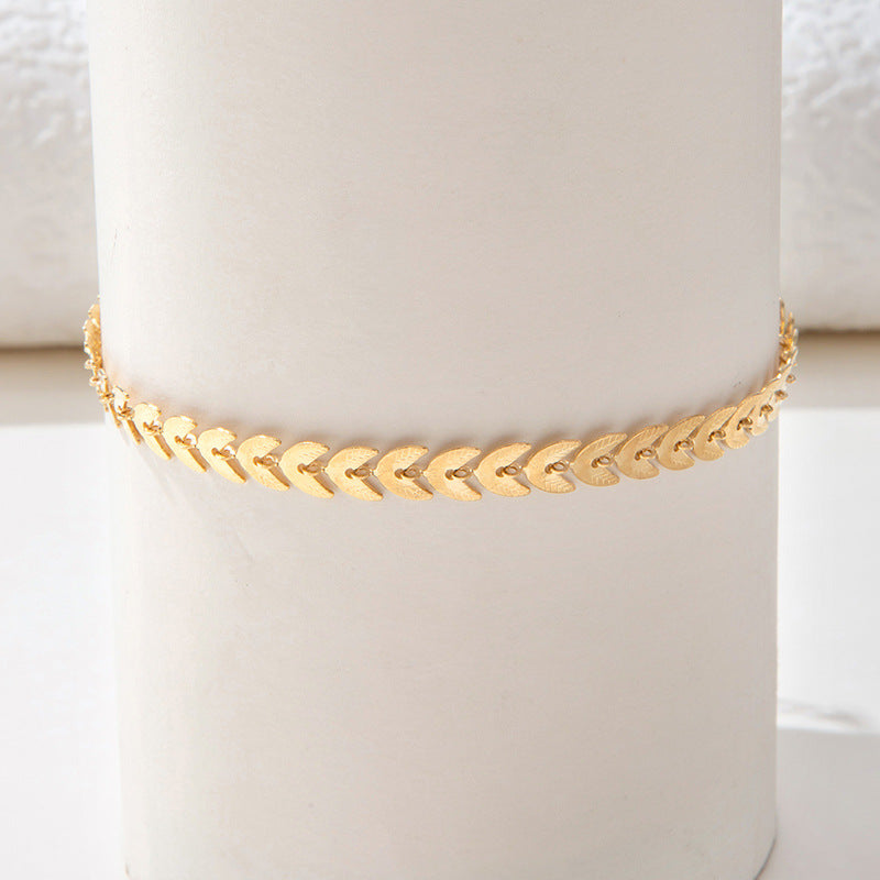 Single Layer Plane Chain Anklet - Minimalist Gold Foot Jewelry