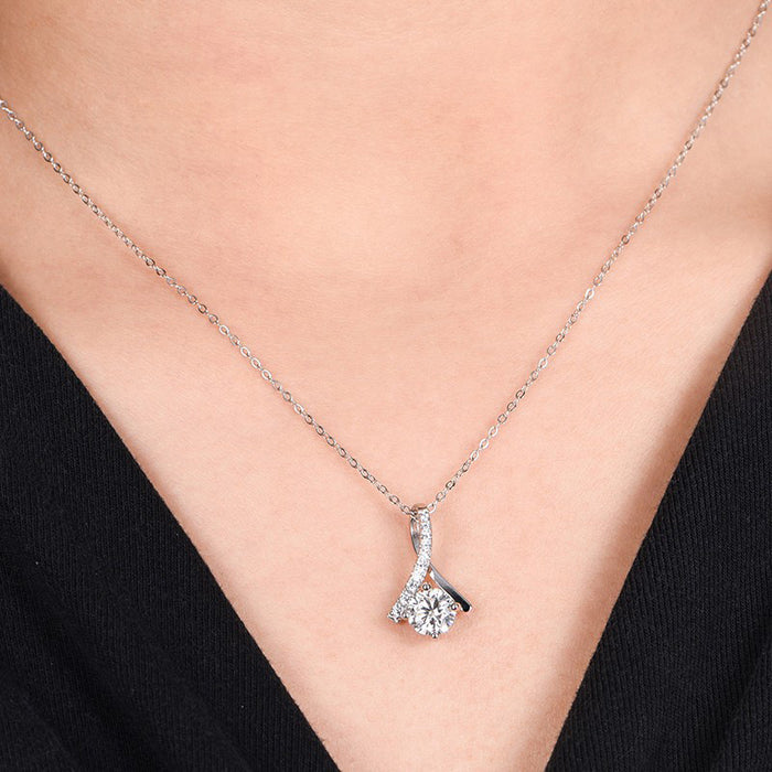 Korean Fashion Skirt Fan Pendant Herringbone Necklace for Women