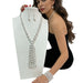 Wholesale glass pearl tassel necklace, bracelet, and earring sets - wallojewerly 
