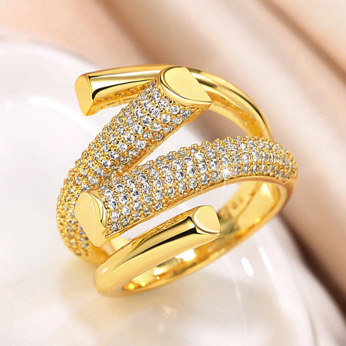 European and Korean open rings, geometric niche design rings, trendy personality, internet celebrity rings