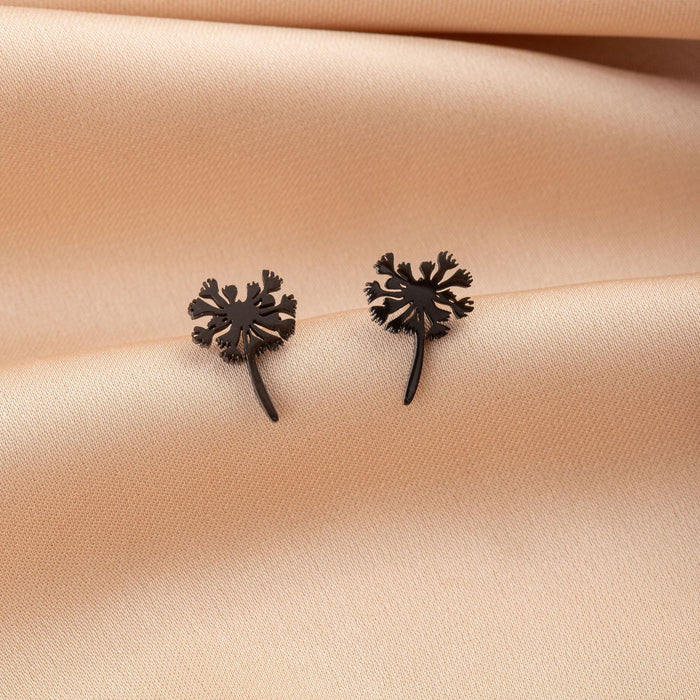 Dandelion Stainless Steel Stud Earrings - Simple and Elegant Floral Jewelry