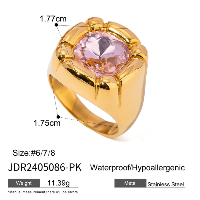 Stainless steel zircon open ring