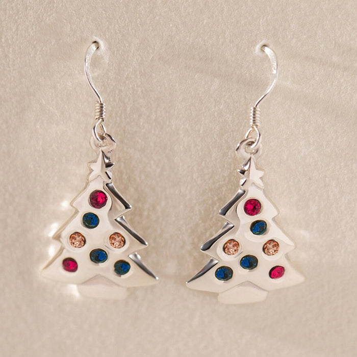 Colorful Christmas tree earrings