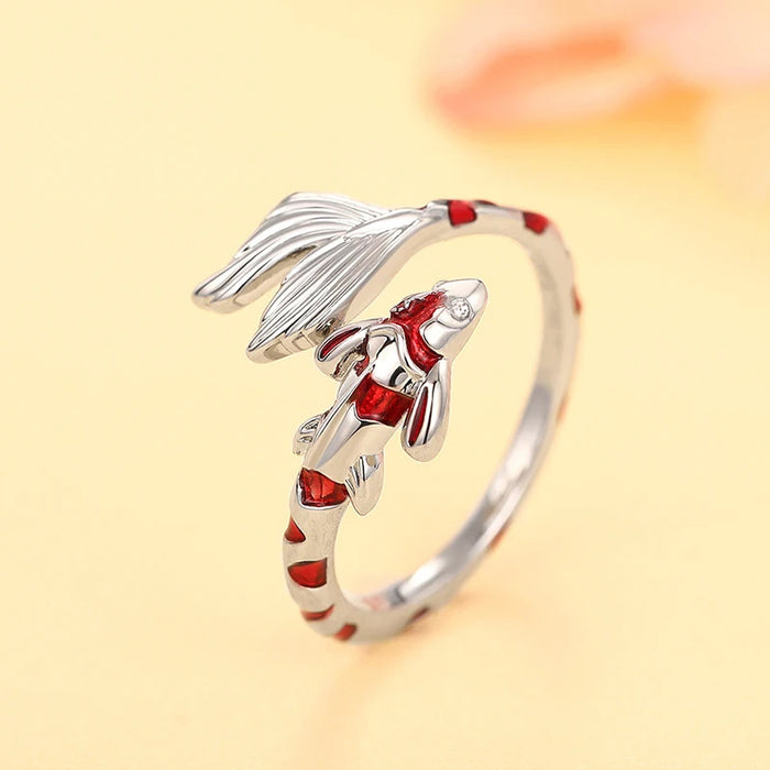 Women's Koi Open Adjustable Personalized Ring
