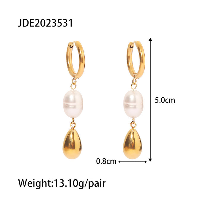 18K Gold Plated Earrings - Simple Western Style Non-Fading Jewelry